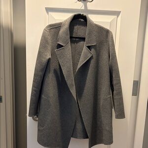 Women's Vince Gray Open-Front Double Faced Wool Coat